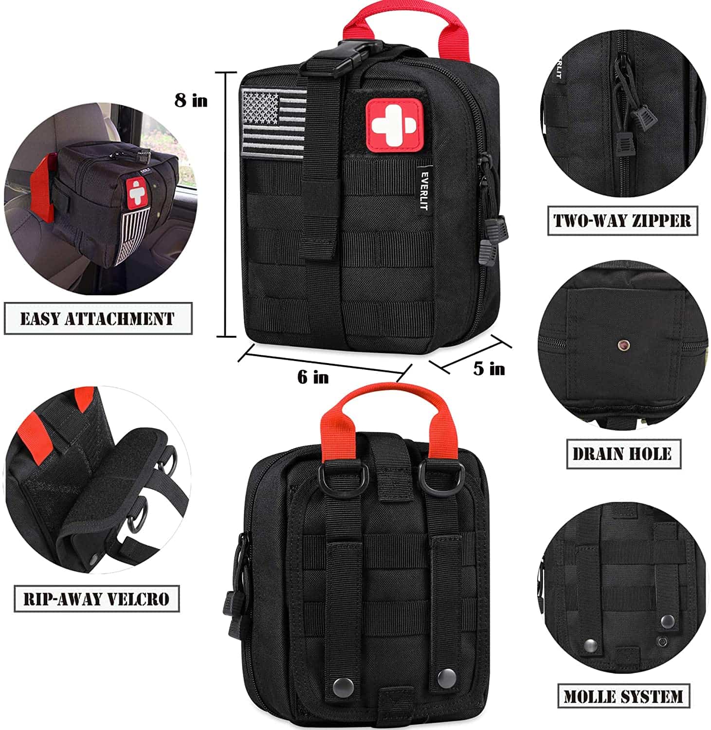 Black Survival First Aid Kit Contains Contains 250 Piece First Aid Kit - 2 