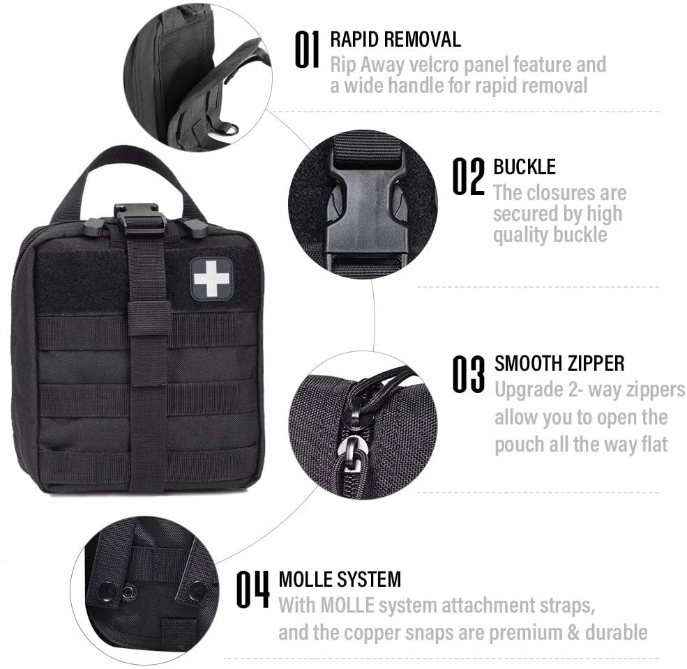 La bolsa médica militar de primeros auxilios BlackTactical incluye un parche de la Cruz Roja - 3 