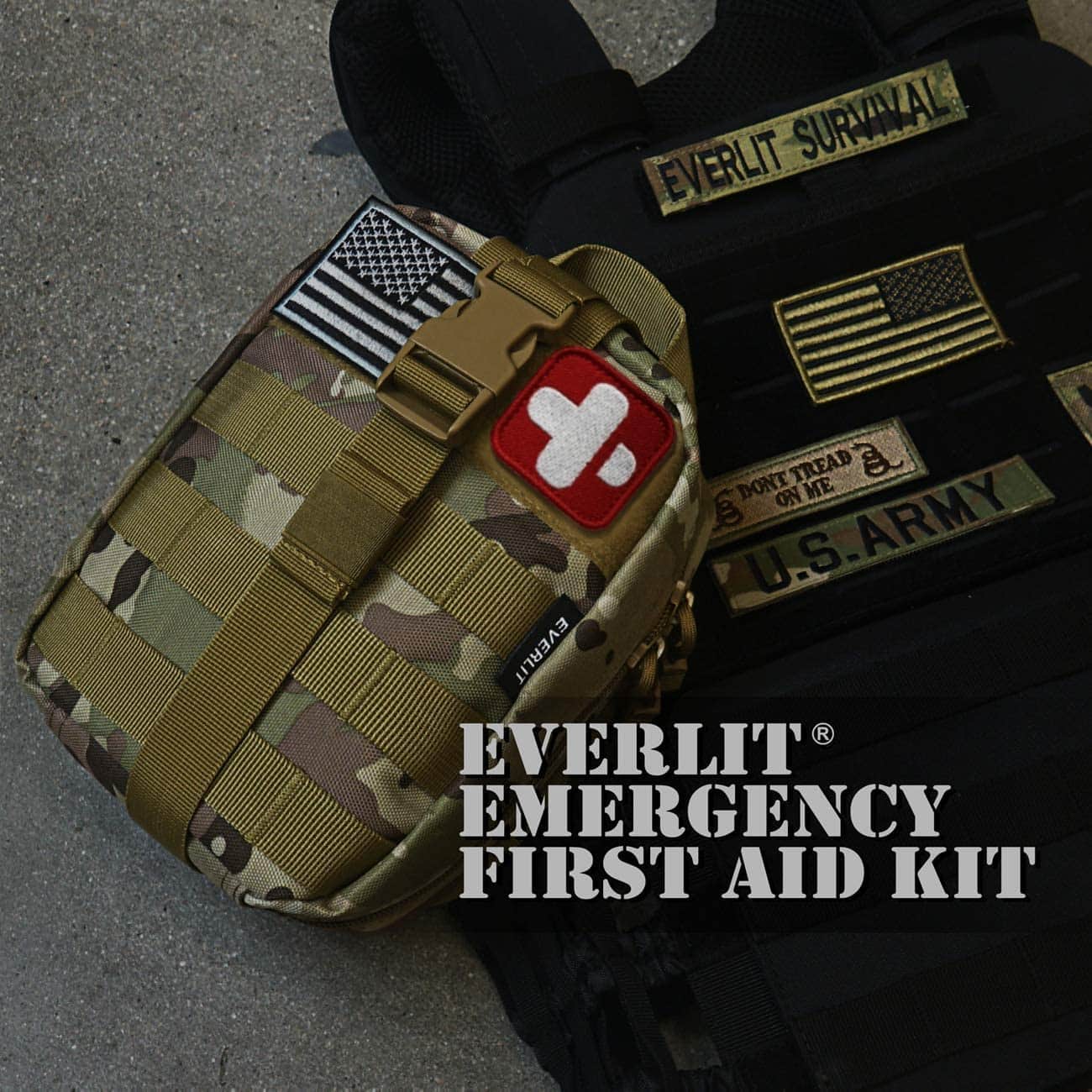 Black Survival First Aid Kit Contains Contains 250 Piece First Aid Kit - 5 