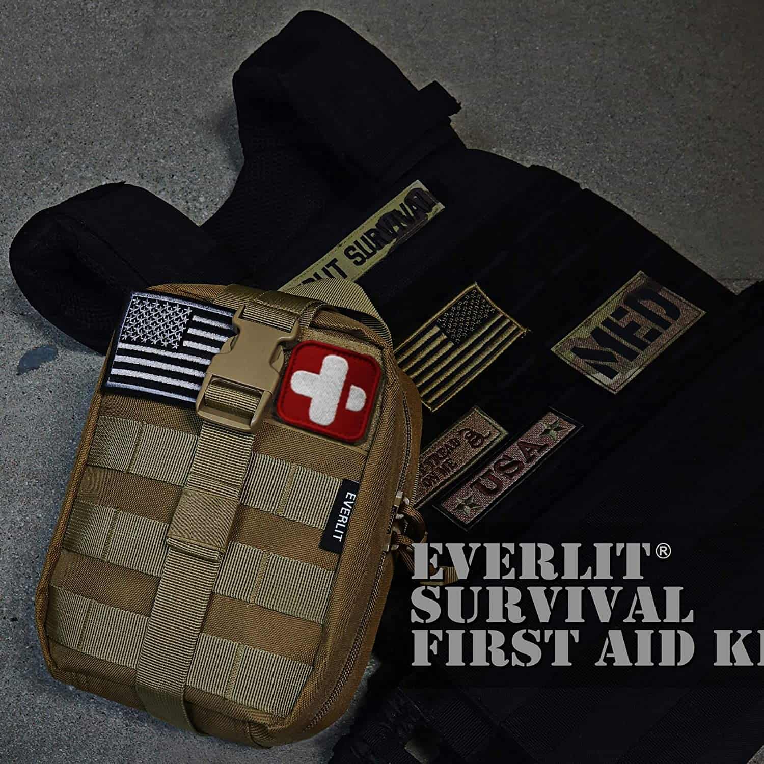 Black Camo Survival First Aid Kit Contains Contains 250 Piece First Aid Kit - 3 