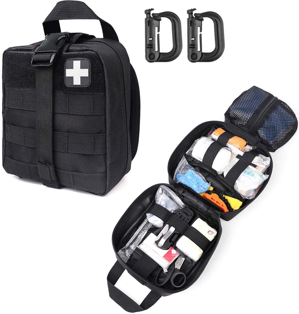 BlackTactical First Aid Military Medical Pouch Include Red Cross Patch