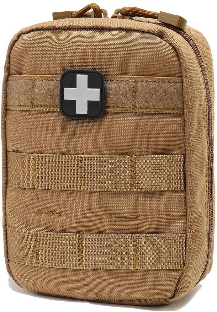 Brown First Aid Pouch With Medical Supplies