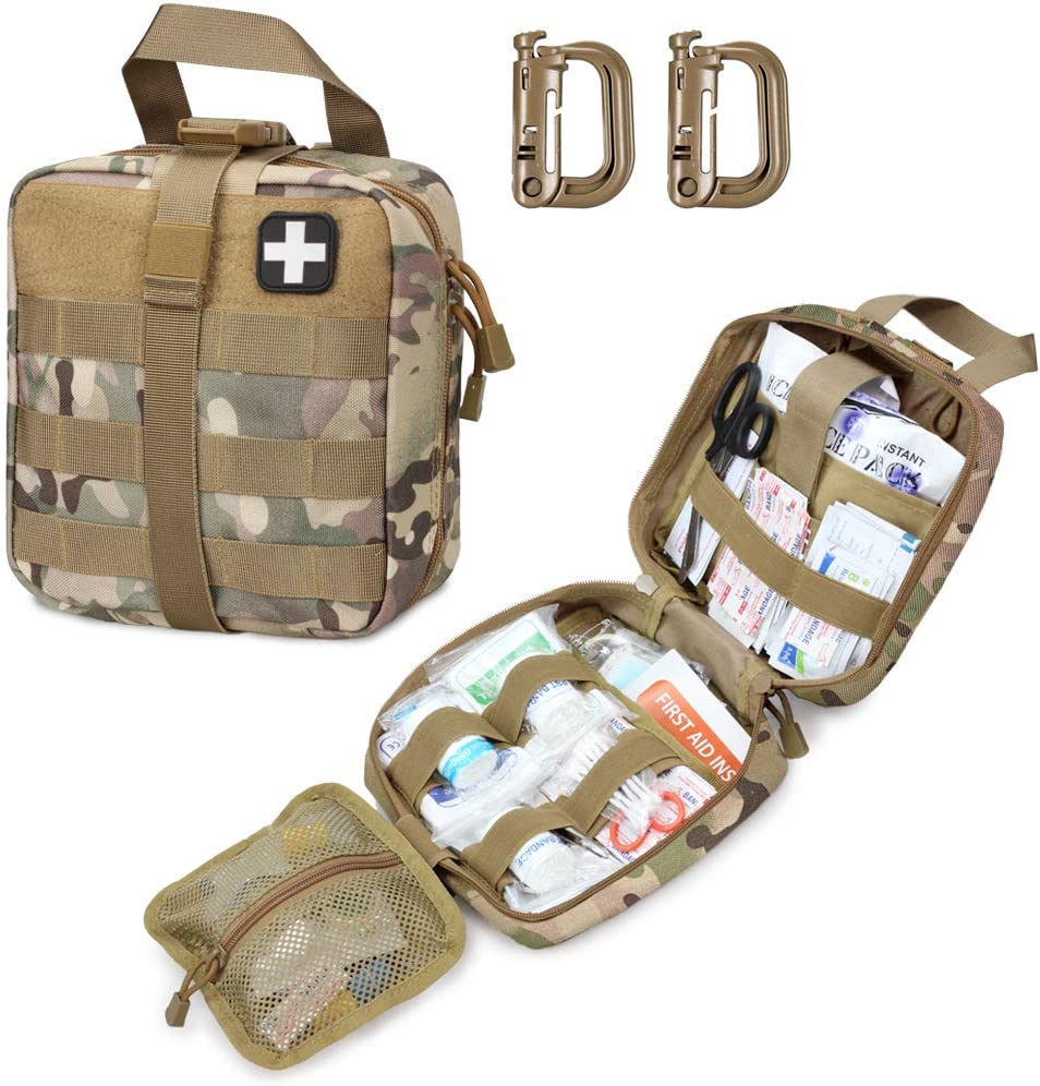 Camo Tactical First Aid Military Medical Pouch Include Red Cross Patch