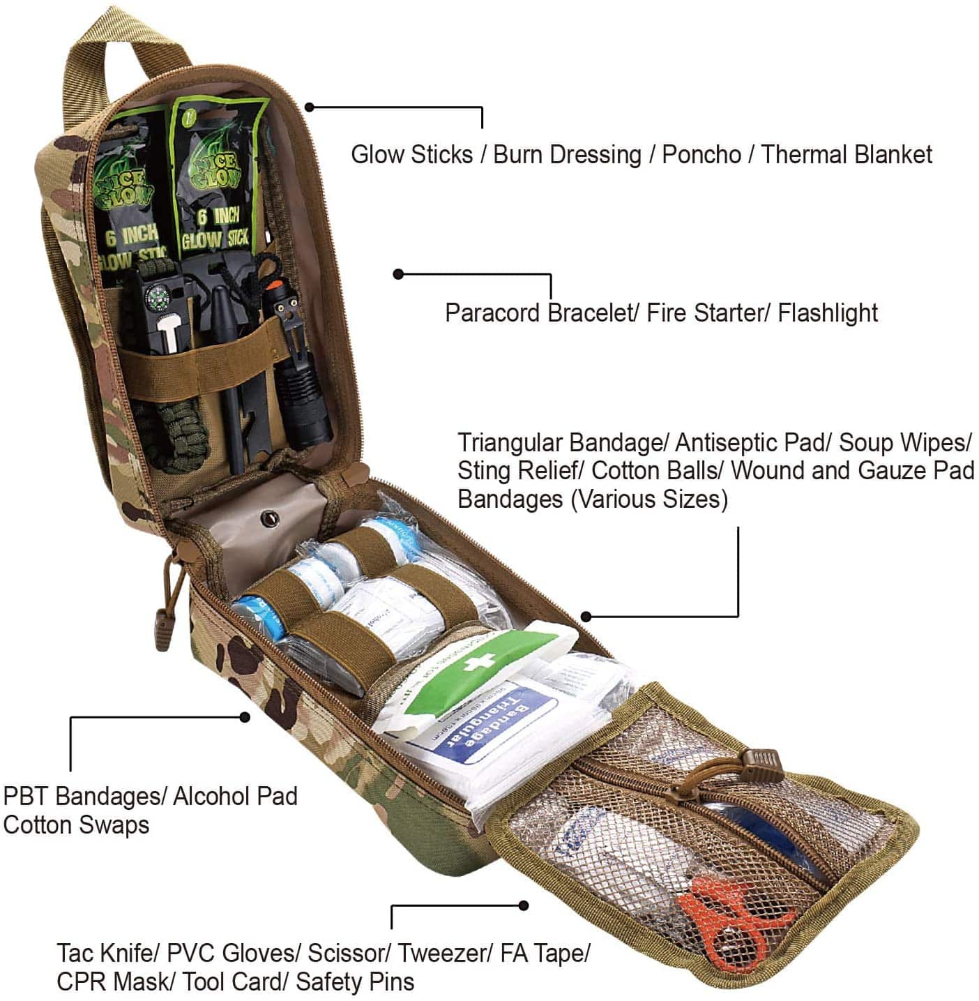 Camo Survival First Aid Kit Contains Contains 250 Piece First Aid Kit - 0 