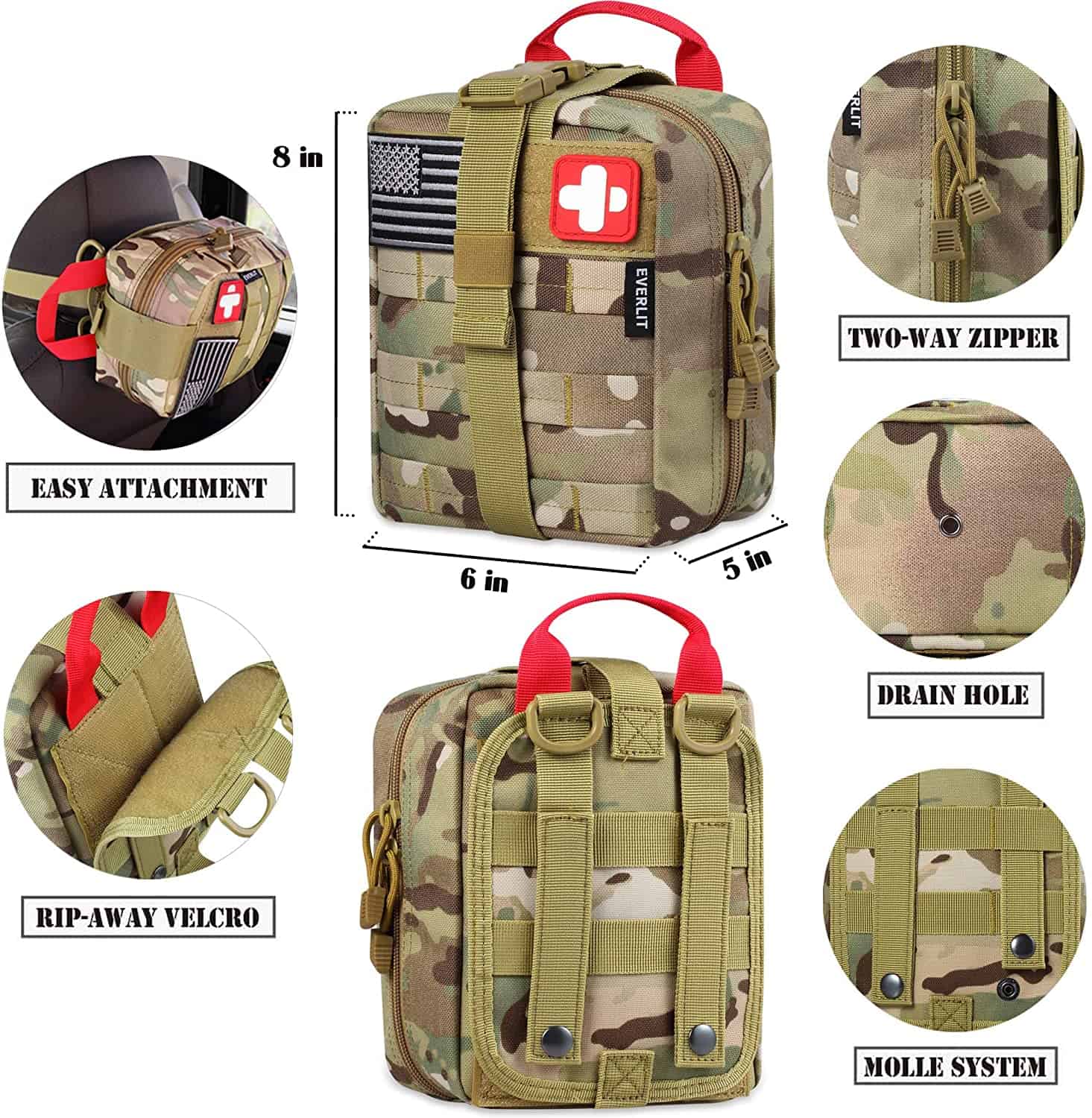 Camo Survival First Aid Kit Contains Contains 250 Piece First Aid Kit - 2 