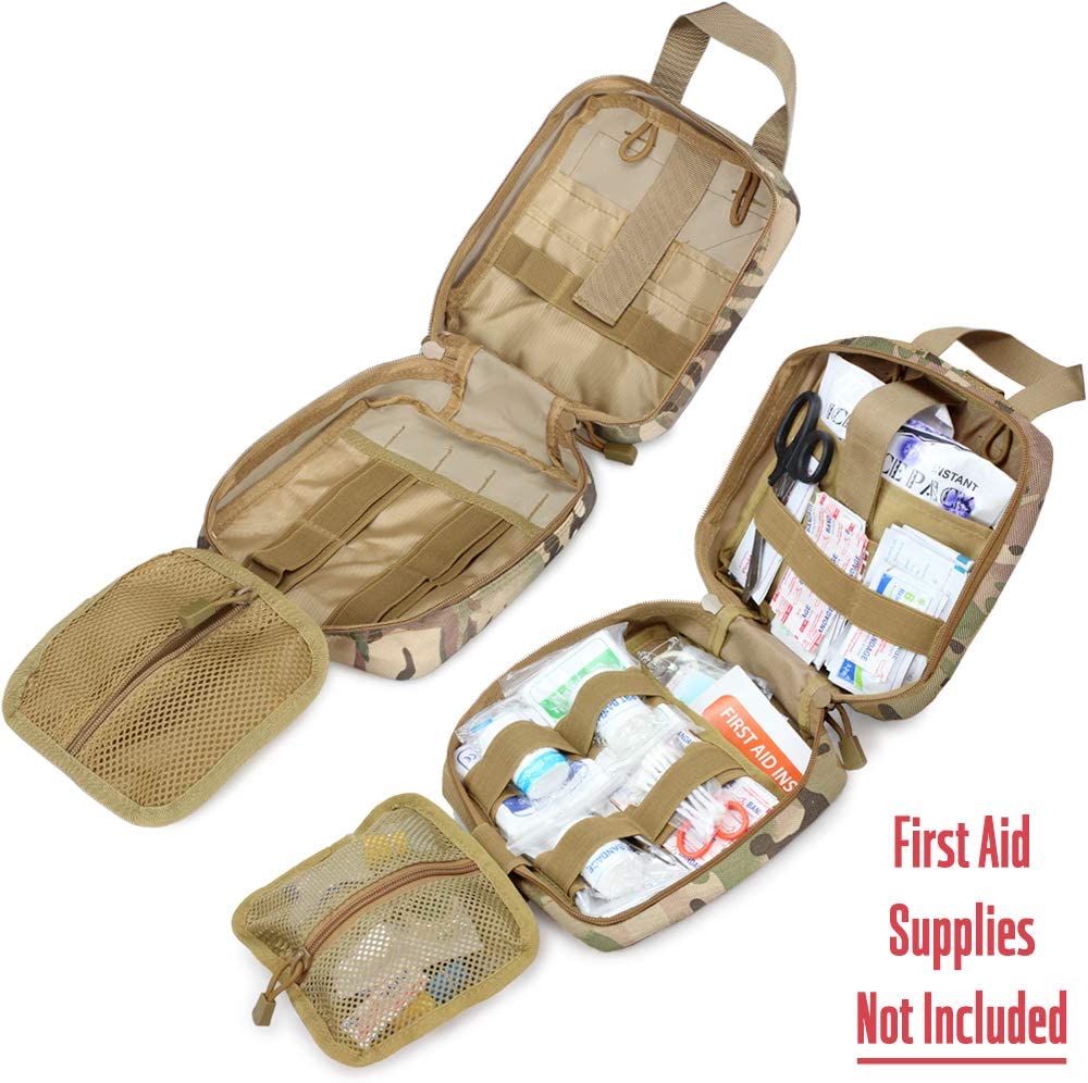 Camo Tactical First Aid Military Medical Pouch Include Red Cross Patch - 2 
