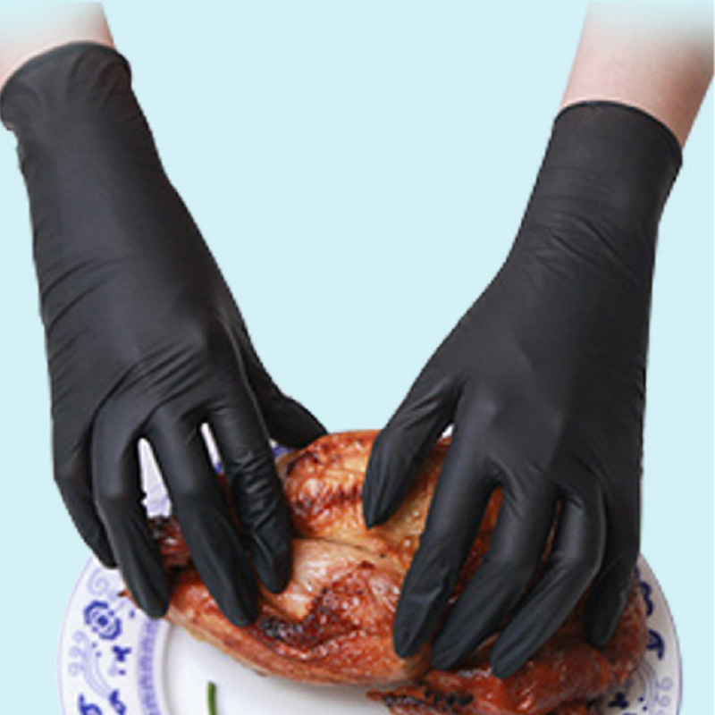 Disposable Black Synthetic Gloves - 4 
