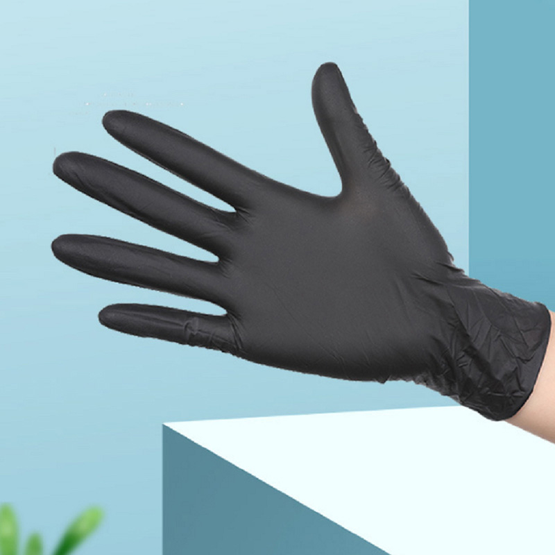 Црни синтетички ракавици за еднократна употреба