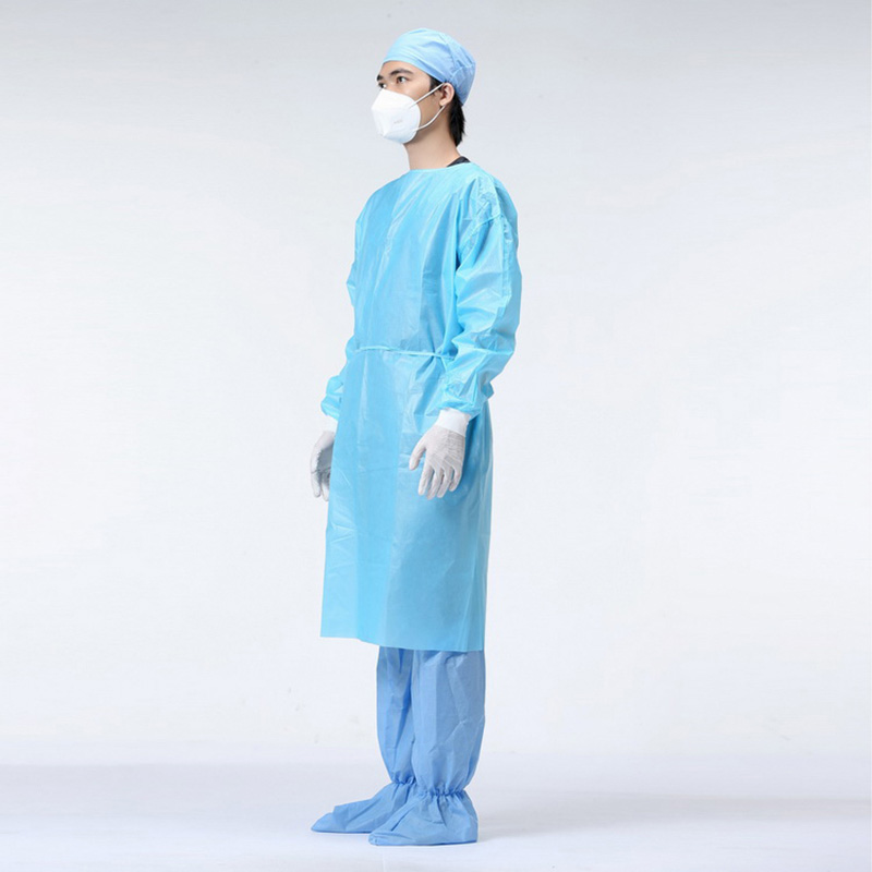 Disposable Blue White Cleanroom Isolation Gowns - 3