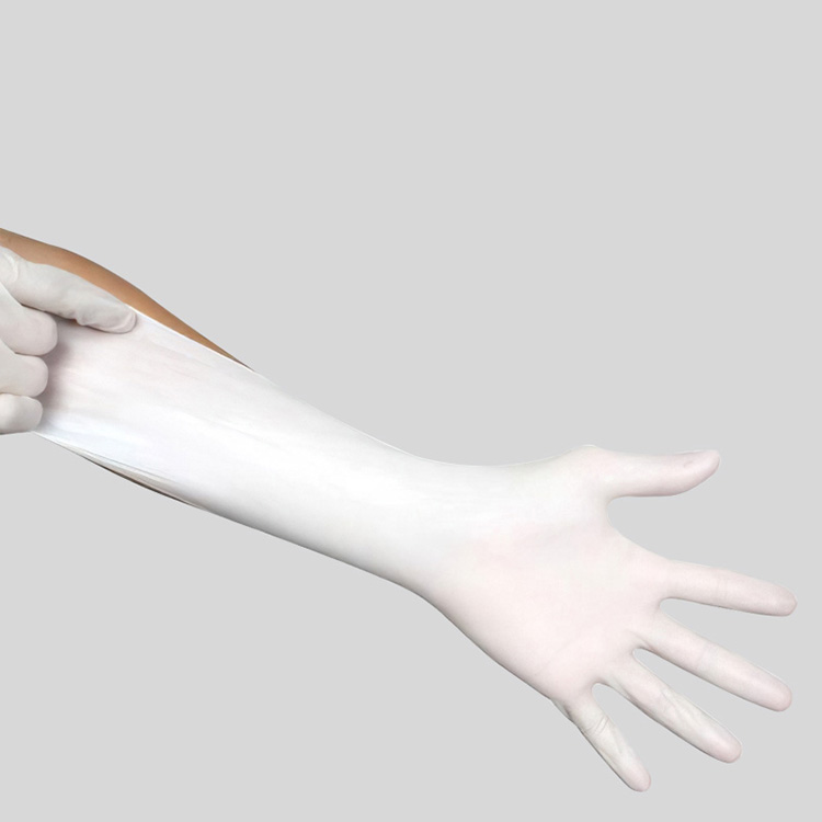 Disposable Powder Free White Medical Nitrile Gloves - 3