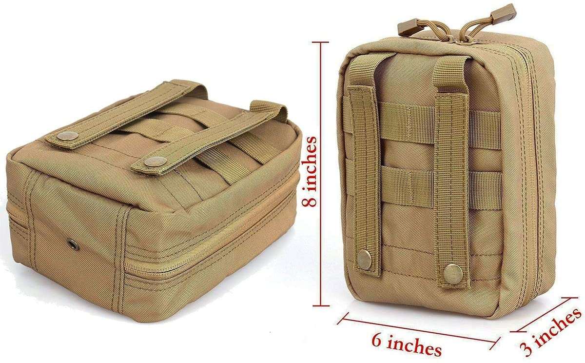 Brown First Aid Pouch With Survival Medical Supplies - 5
