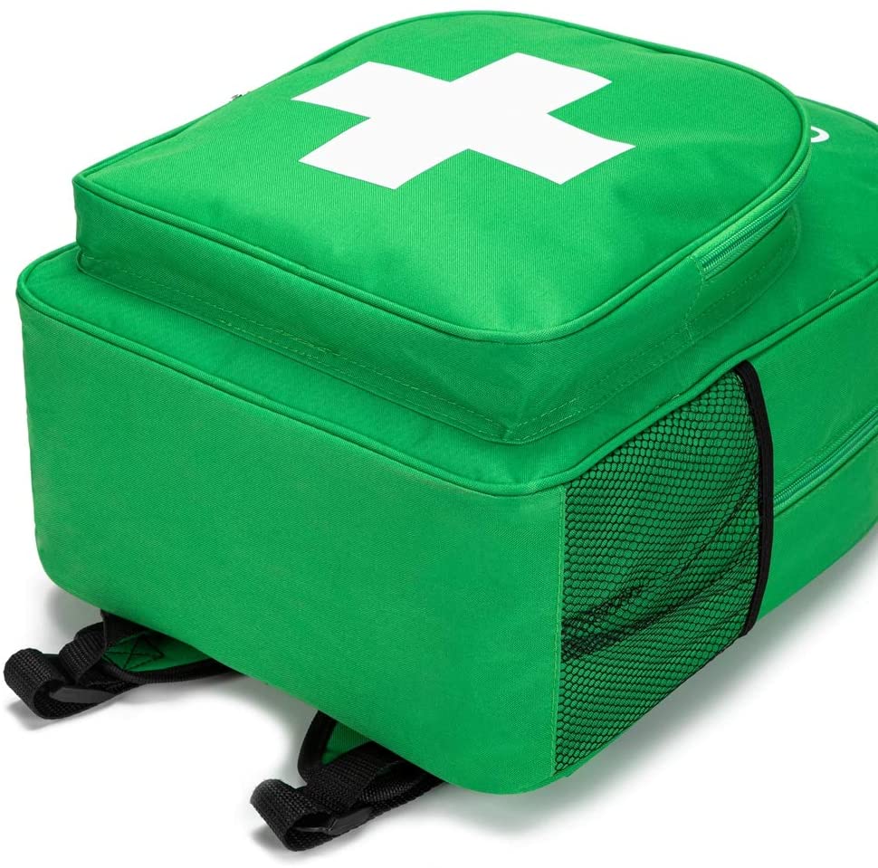 Green Nylon First Aid Backpack Bag - 6 