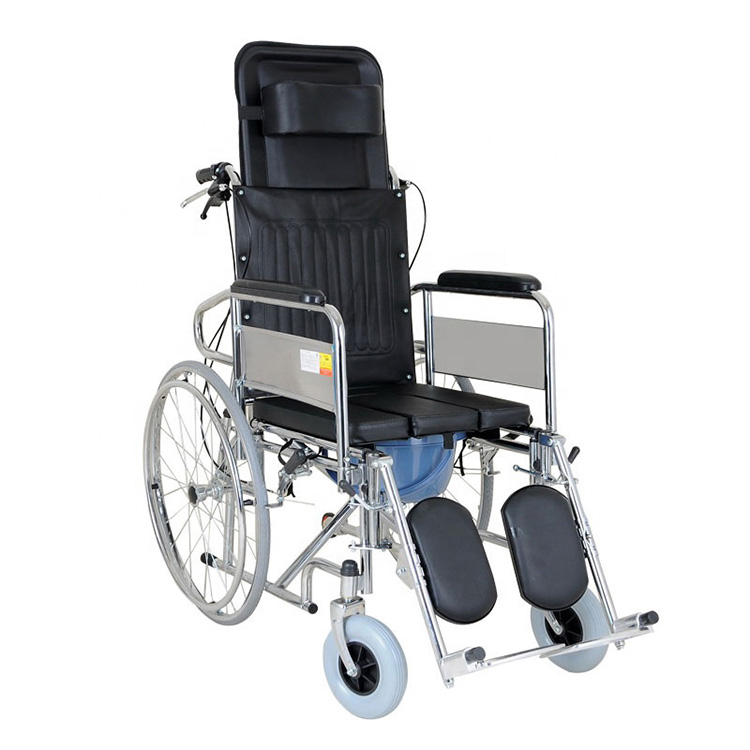 May Kapansanan na Fixed Commode Wheelchair