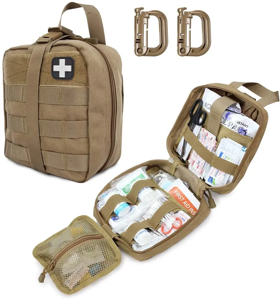 Khaki Tactical First Aid Military Medical Pokrowiec zawiera łatkę z czerwonym krzyżem