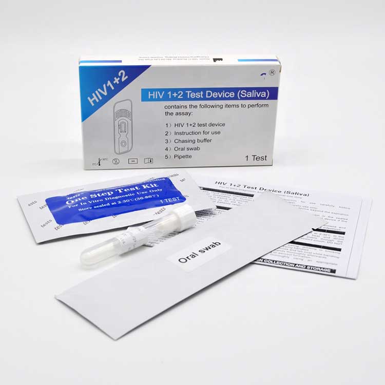 ဆေးဘက်ဆိုင်ရာ ခံတွင်း Hiv ကိုယ်တိုင်စမ်းသပ်ခြင်း Saliva Rapid Test Kit