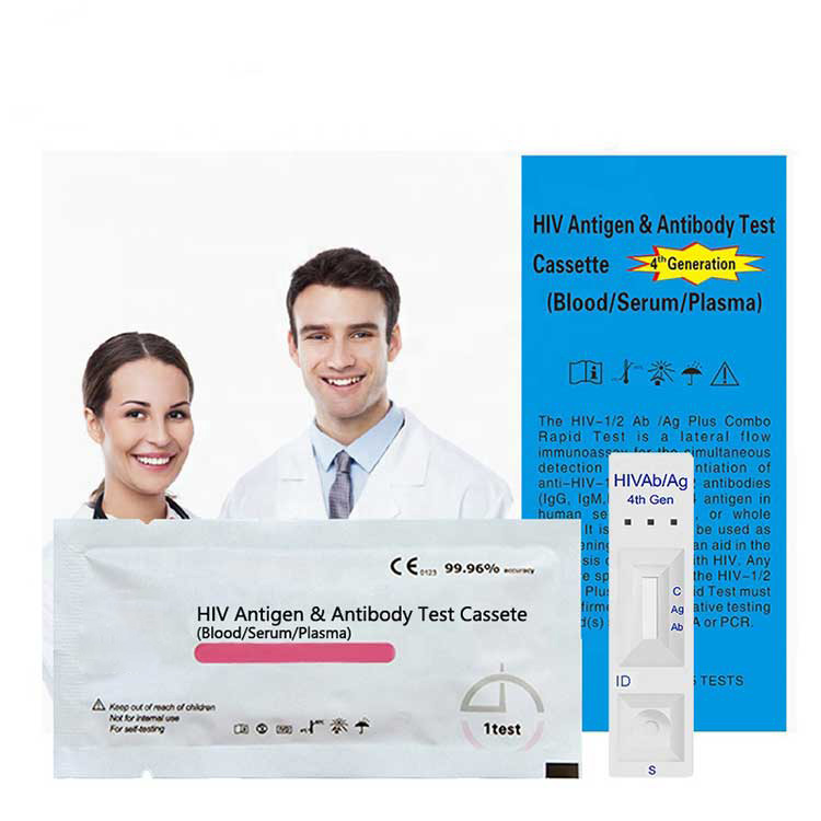 Novo kit de teste de HIV de 4ª geração 1/2 Ag Ab Cassete de teste rápido