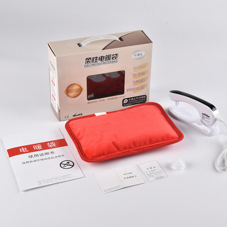Bolsa de agua caliente eléctrica con forma de almohada, calentador de manos recargable - 1