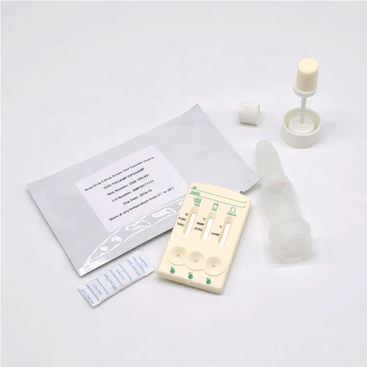 Teste rápido de vários medicamentos para saliva em uma etapa Painel de teste de drogas 5 em 1
