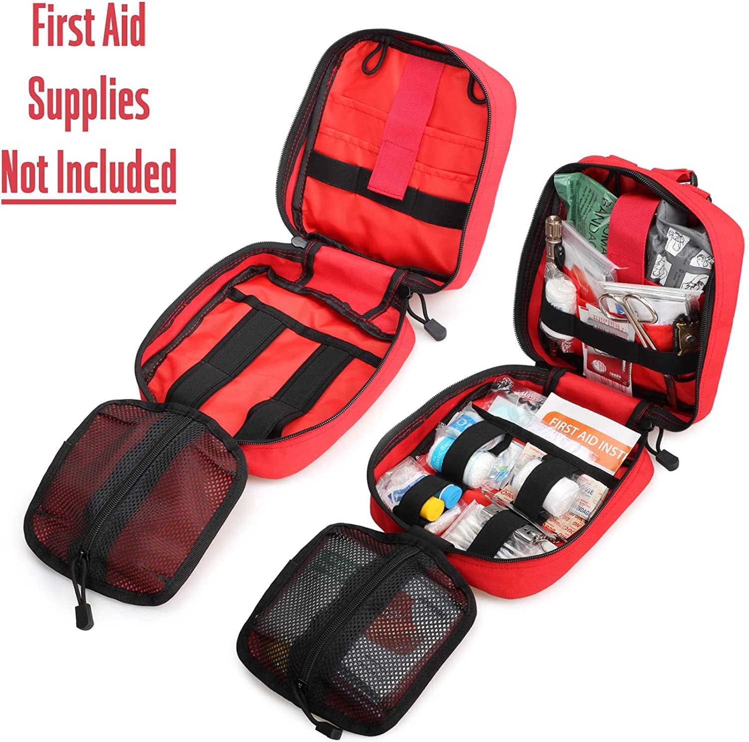 La bolsa médica militar de primeros auxilios tácticos rojos incluye el parche de la Cruz Roja - 2