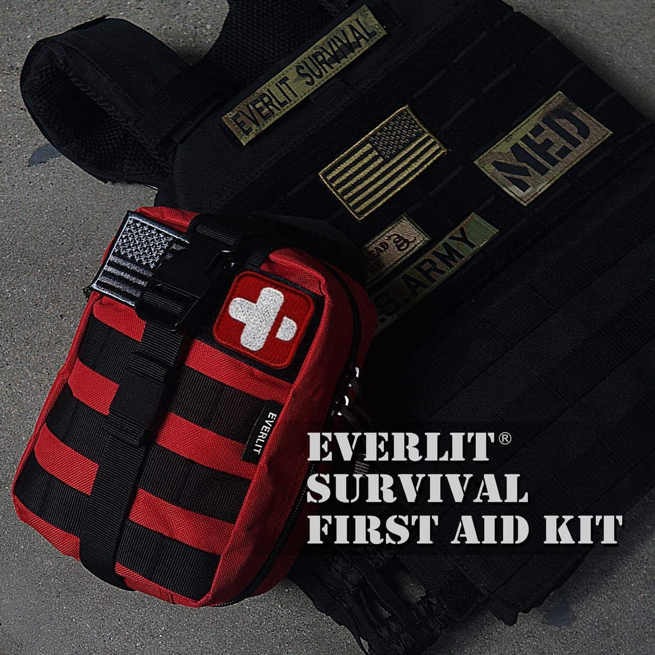 Red Survival First Aid Kit Contains Contains 250 Piece First Aid Kit - 5 