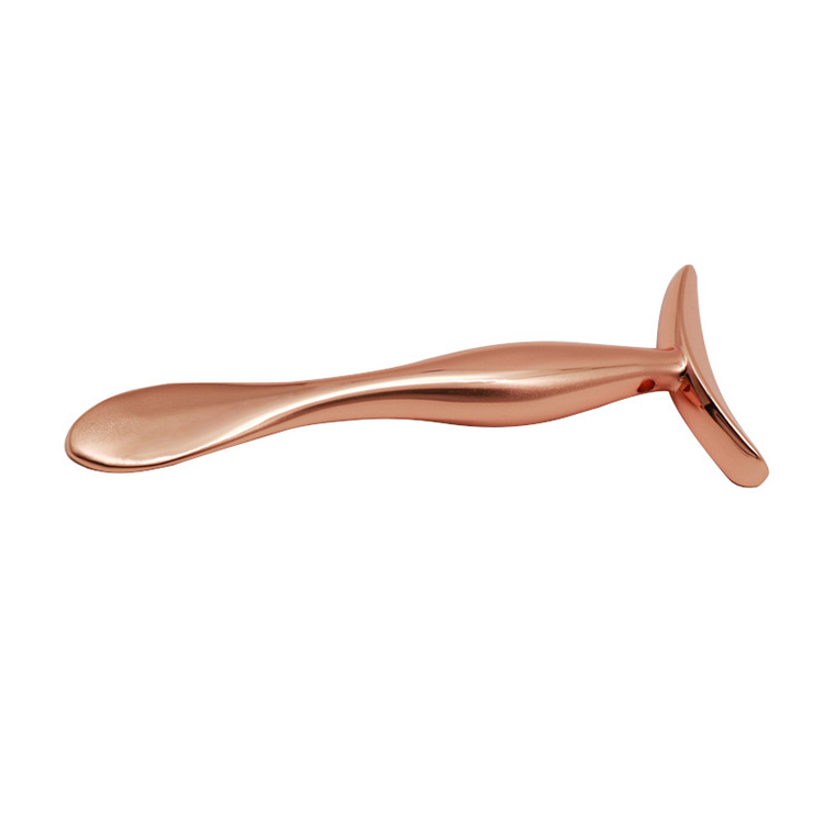 Bi teşe U Rose Gold Metal Facial Cosmetic Essentials Cream Massager Stick