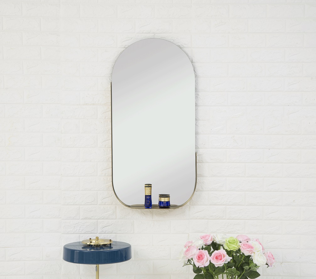 Semi Frame Shelfing Bathroom Mirror - 0 