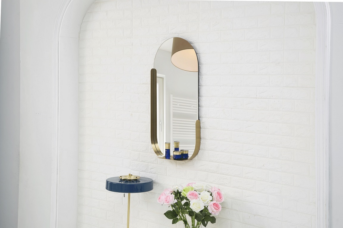 Semi Frame Shelfing Bathroom Mirror - 1 
