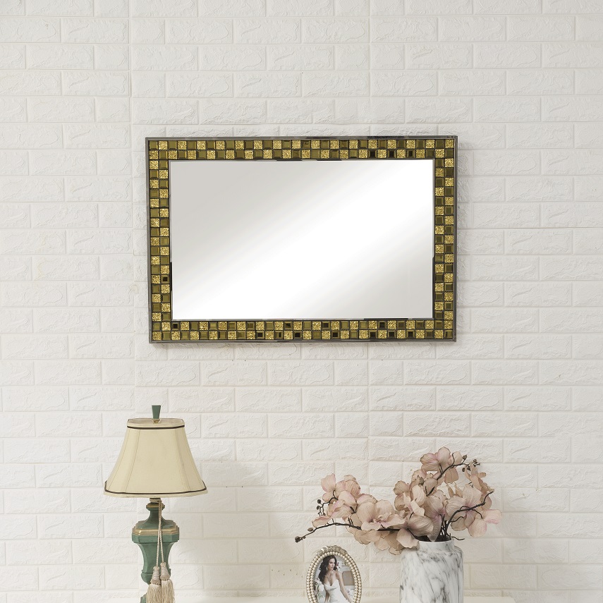 Golden Mosaic Decor Bathroom Mirror - 1 
