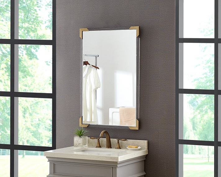 Square Acrylic Frame Bathroom Mirror - 0 