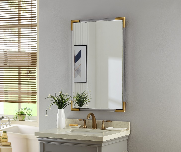 Round Acrylic Frame Bathroom Mirror - 0