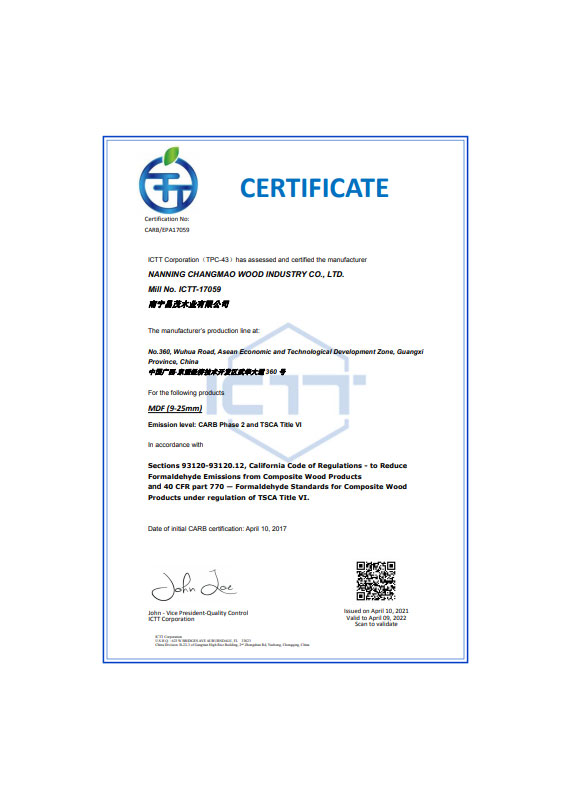 Changmao Certificate 2022