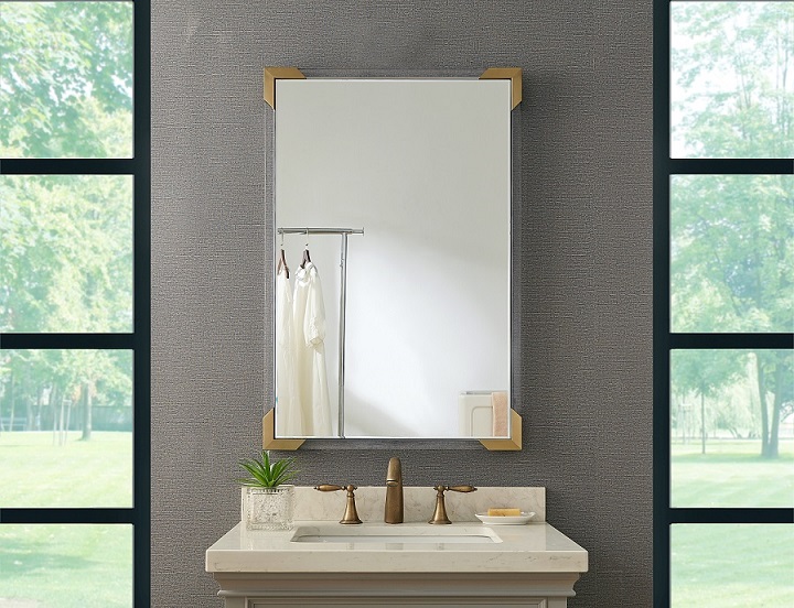 Square Acrylic Frame Bathroom Mirror - 1