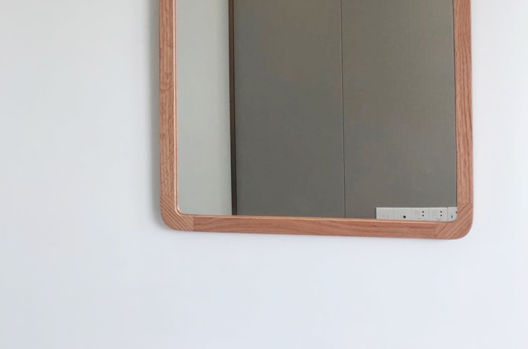 Red Oak Frame Wall Mirror - 3 