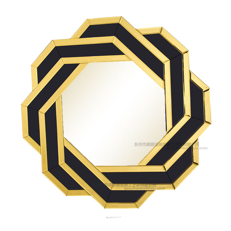 Black and Gold Tinted Glass Decor Mirror
