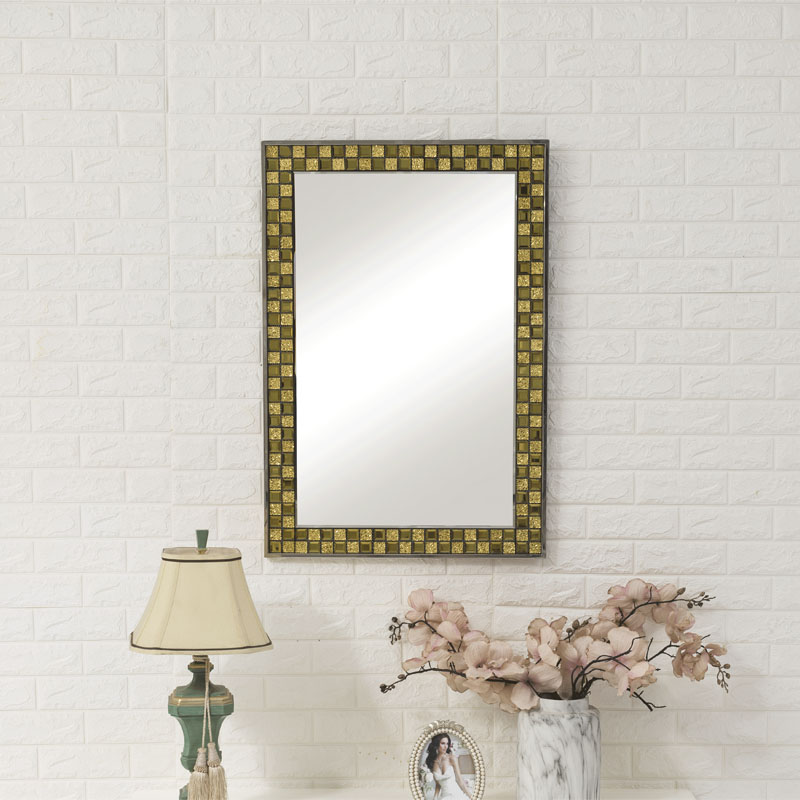 Specchio decorativo da parete in mosaico dorato