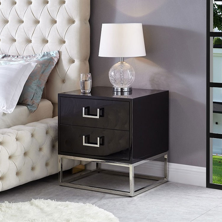 Metal Stand Bedside Table with Drawers