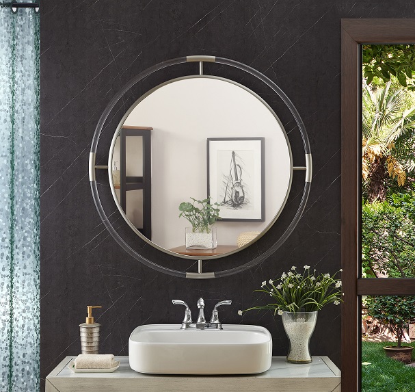 Round Acrylic Frame Bathroom Mirror
