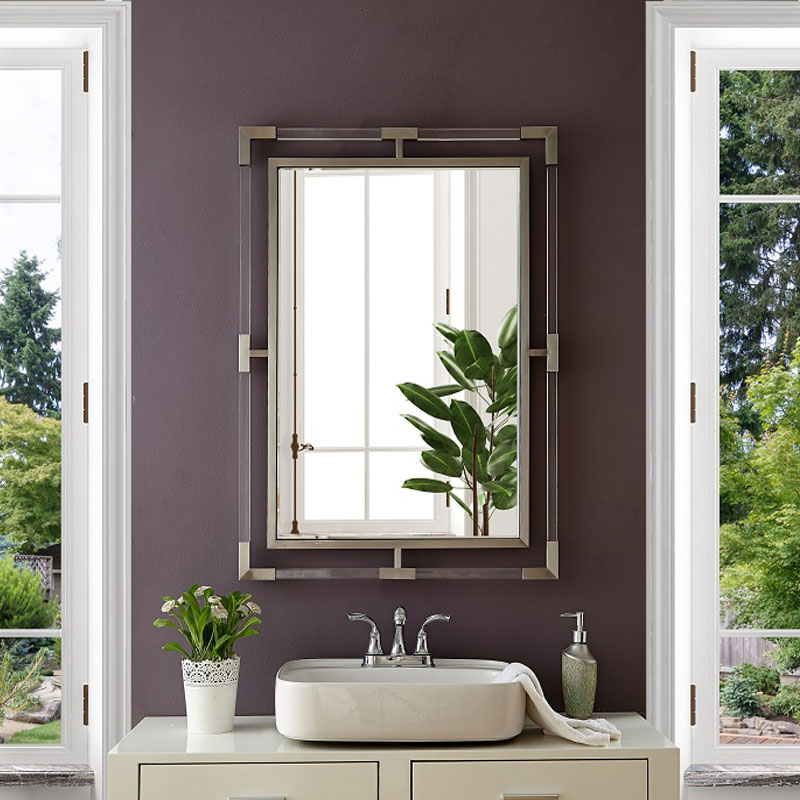 Specchio da bagno quadrato con cornice in acrilico