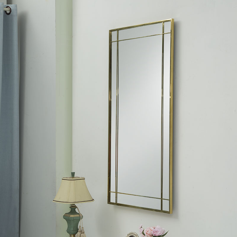 Koupelnové zrcadlo s rámem z nerezové oceli - 0 