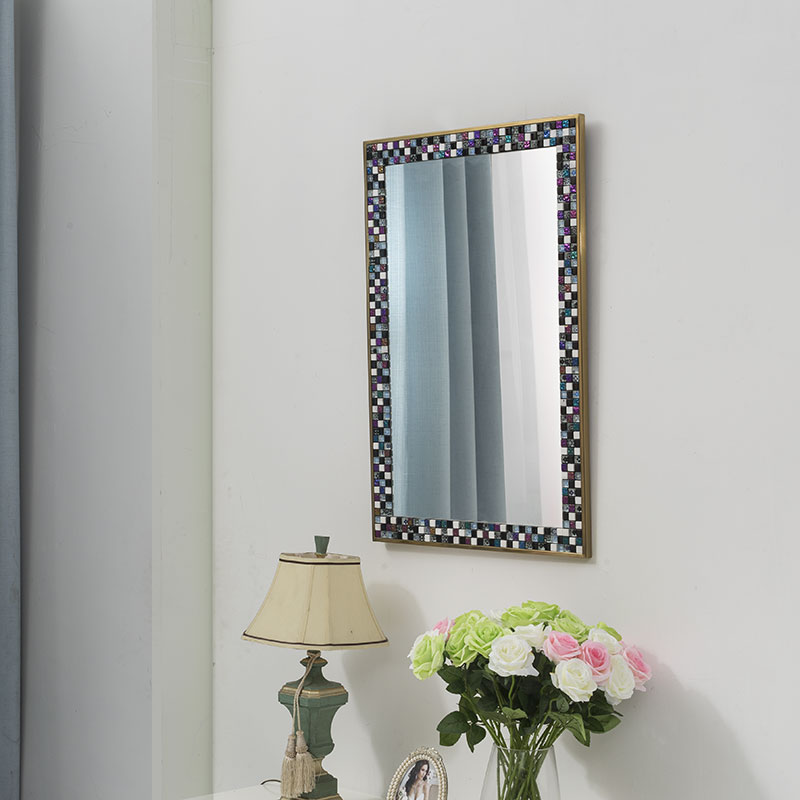 Espejo decorativo con marco de acero inoxidable - 1 