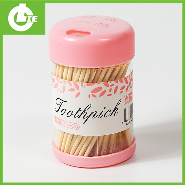Pink Cylinder Bamboo Toothpick