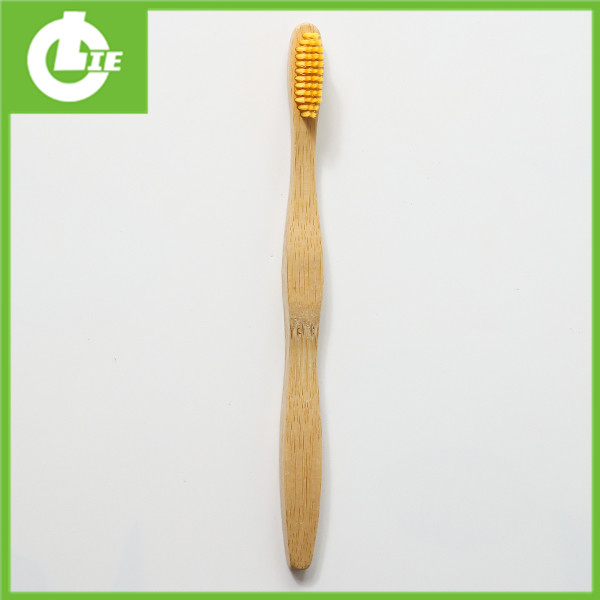 Hrubá zakrivená bambusová zubná kefka - štýl pre dospelých