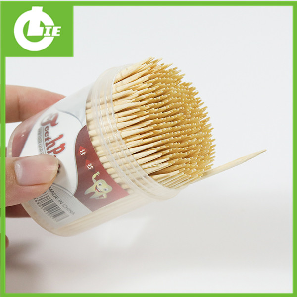 Прозрачна цилиндрова бамбукова клечка за зъби-1