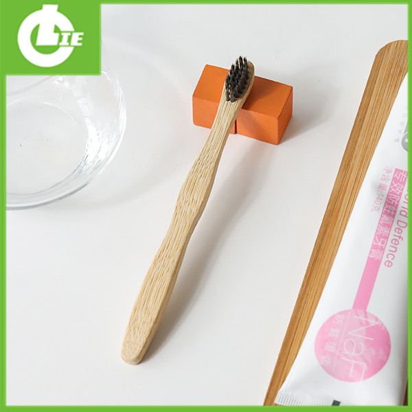 Thick Curved Bamboo Toothbrush - Children's Style