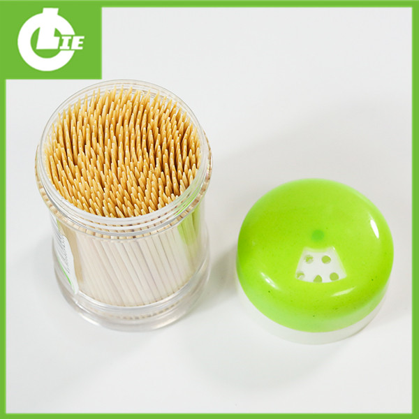 Чепкалка за заби од бамбус со зелен цилиндар