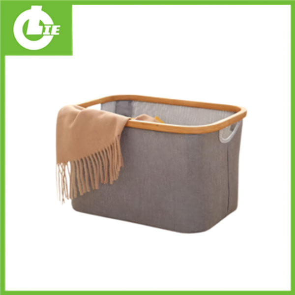 Bamboo and Oxford Cloth Storage Basket