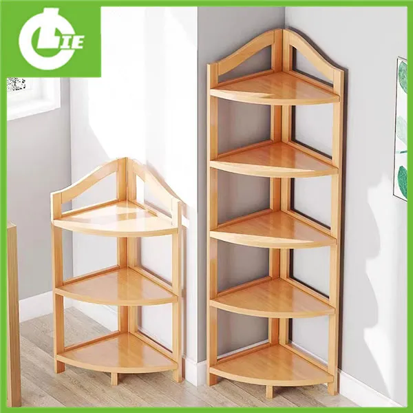 Bamboo Space-Saving Corner Shelf