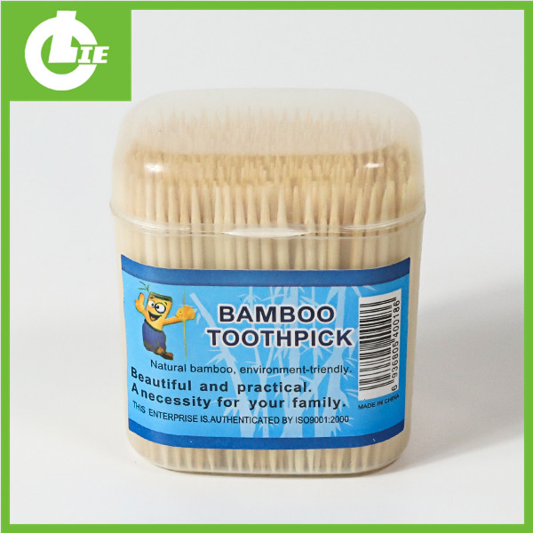 Toothpick Bambú Trédhearcach Bosca