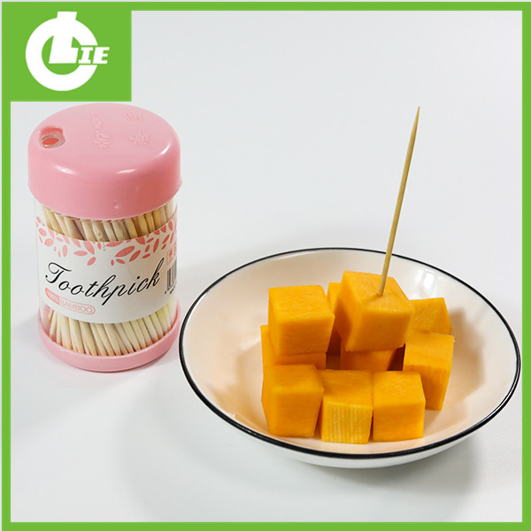 Pink Cylinder Bamboo Toothpick