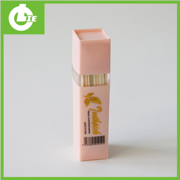 Lippenstift Tube Shape Roze Bamboe Tandenstoker